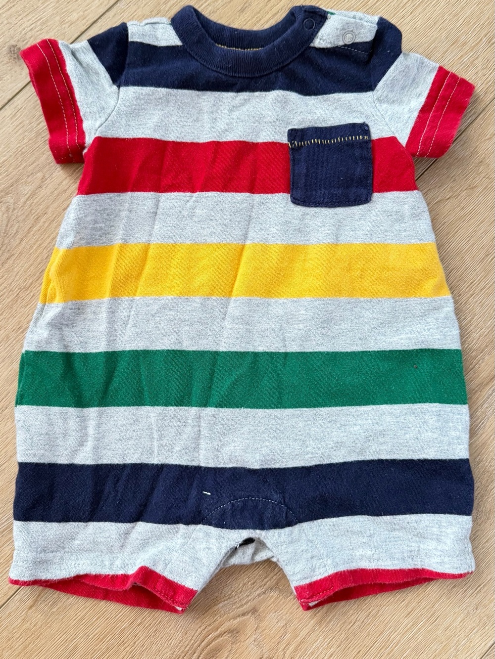 Baby Gap 6-9M Multicolor Stripe Short Sleeve Romper One Piece
